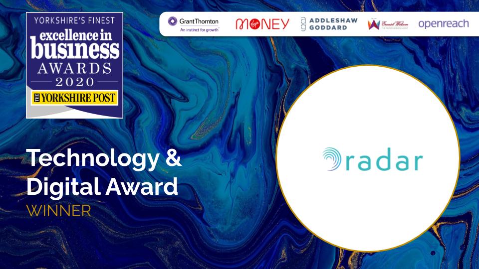 Radar win the Tech & Digital Award