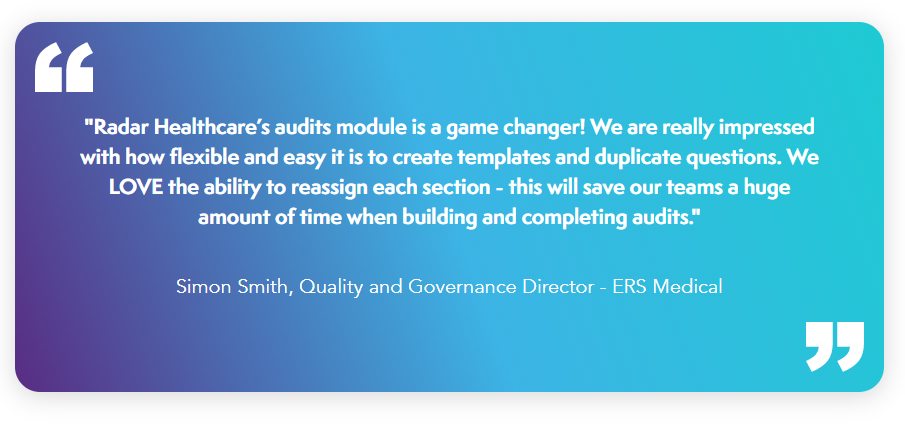 Testimonial on our Clinical Audits Software